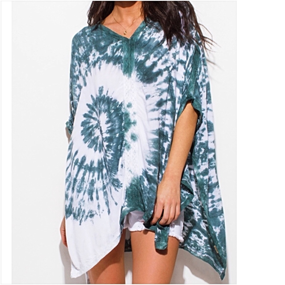 Flowy & Free Tie Dye Tunic Top Coverup SMLXL - Picture 3 of 8
